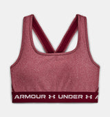 Under Armour Women Mid Crossback Heather Sports Bra - Strategic Support for Medium-Intensity Activities