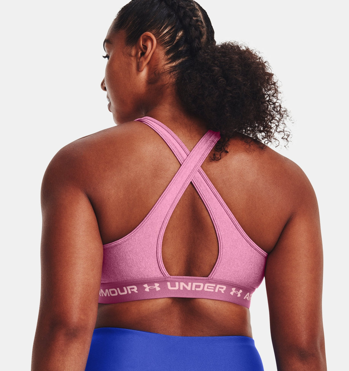 Under Armour Women Mid Crossback Heather Sports Bra - Strategic Support for Medium-Intensity Activities