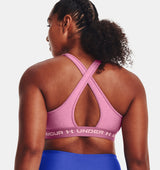 Under Armour Women Mid Crossback Heather Sports Bra - Strategic Support for Medium-Intensity Activities