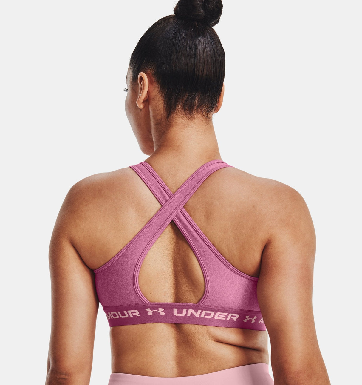 Under Armour Women Mid Crossback Heather Sports Bra - Strategic Support for Medium-Intensity Activities