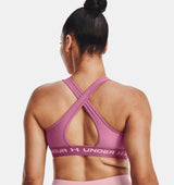 Under Armour Women Mid Crossback Heather Sports Bra - Strategic Support for Medium-Intensity Activities