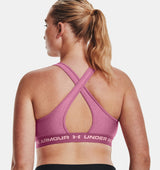 Under Armour Women Mid Crossback Heather Sports Bra - Strategic Support for Medium-Intensity Activities