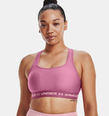 Under Armour Women Mid Crossback Heather Sports Bra - Strategic Support for Medium-Intensity Activities