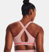 Under Armour Women Mid Crossback Heather Sports Bra - Strategic Support for Medium-Intensity Activities