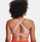 Under Armour Women Mid Crossback Heather Sports Bra - Strategic Support for Medium-Intensity Activities