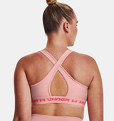 Under Armour Women Mid Crossback Heather Sports Bra - Strategic Support for Medium-Intensity Activities