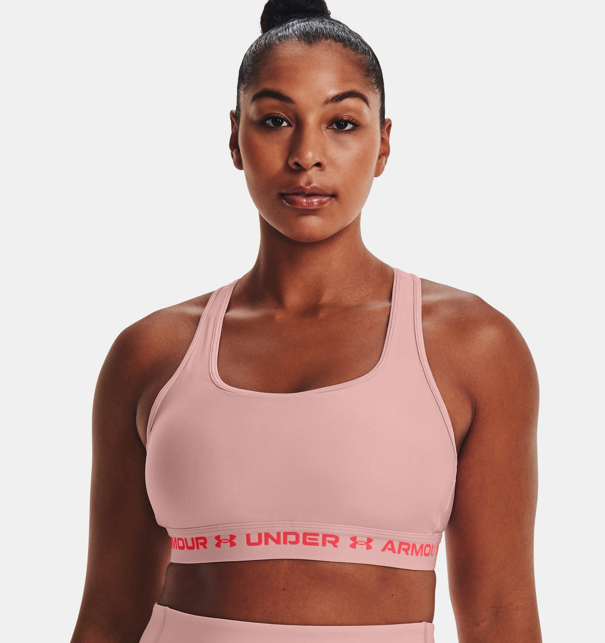 Under Armour Women Mid Crossback Heather Sports Bra - Strategic Support for Medium-Intensity Activities