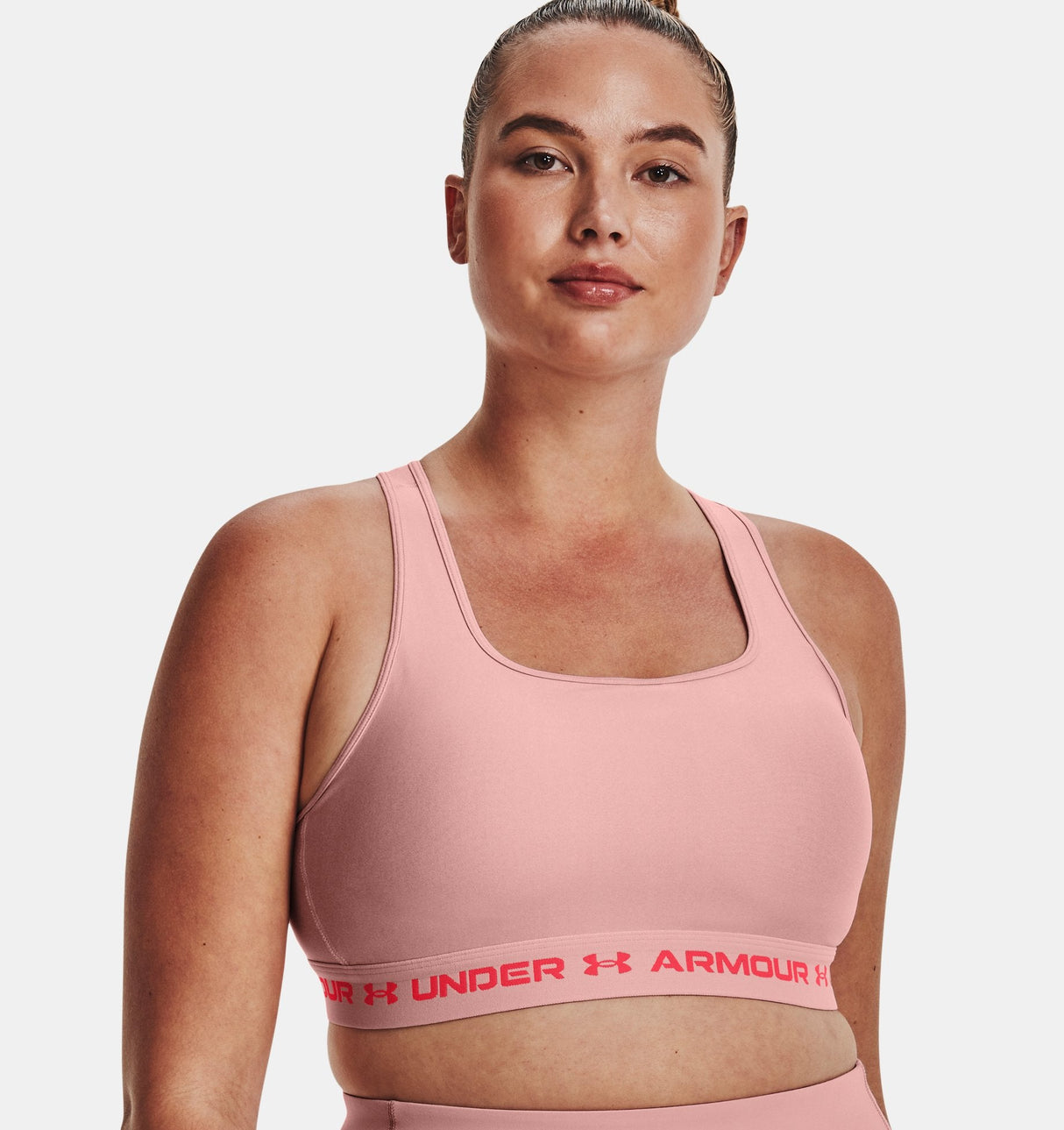 Under Armour Women Mid Crossback Heather Sports Bra - Strategic Support for Medium-Intensity Activities