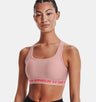 Under Armour Women Mid Crossback Heather Sports Bra - Strategic Support for Medium-Intensity Activities