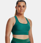Under Armour Women Mid Crossback Heather Sports Bra - Strategic Support for Medium-Intensity Activities