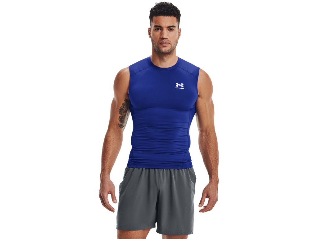 Under Armour Mens HeatGear Sleeveless Baselayer - Sweat Wicking and Superior Coverage