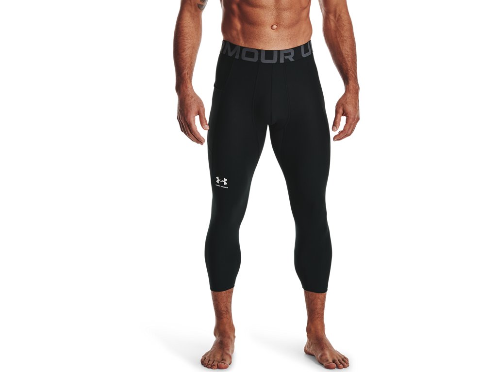 Under Armour Mens HeatGear Three Quarter Leggings - Sweat Wicking and Ultra-Tight Fit