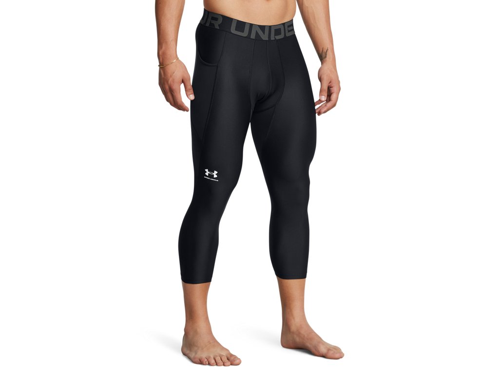 Under Armour Mens HeatGear Three Quarter Leggings - Sweat Wicking and Ultra-Tight Fit