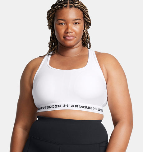 Under Armour Womens Mid Crossback Sports Bra - Quick-Drying with Medium Support