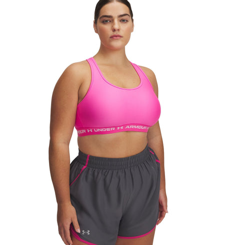 Under Armour Womens Mid Crossback Sports Bra - Quick-Drying with Medium Support