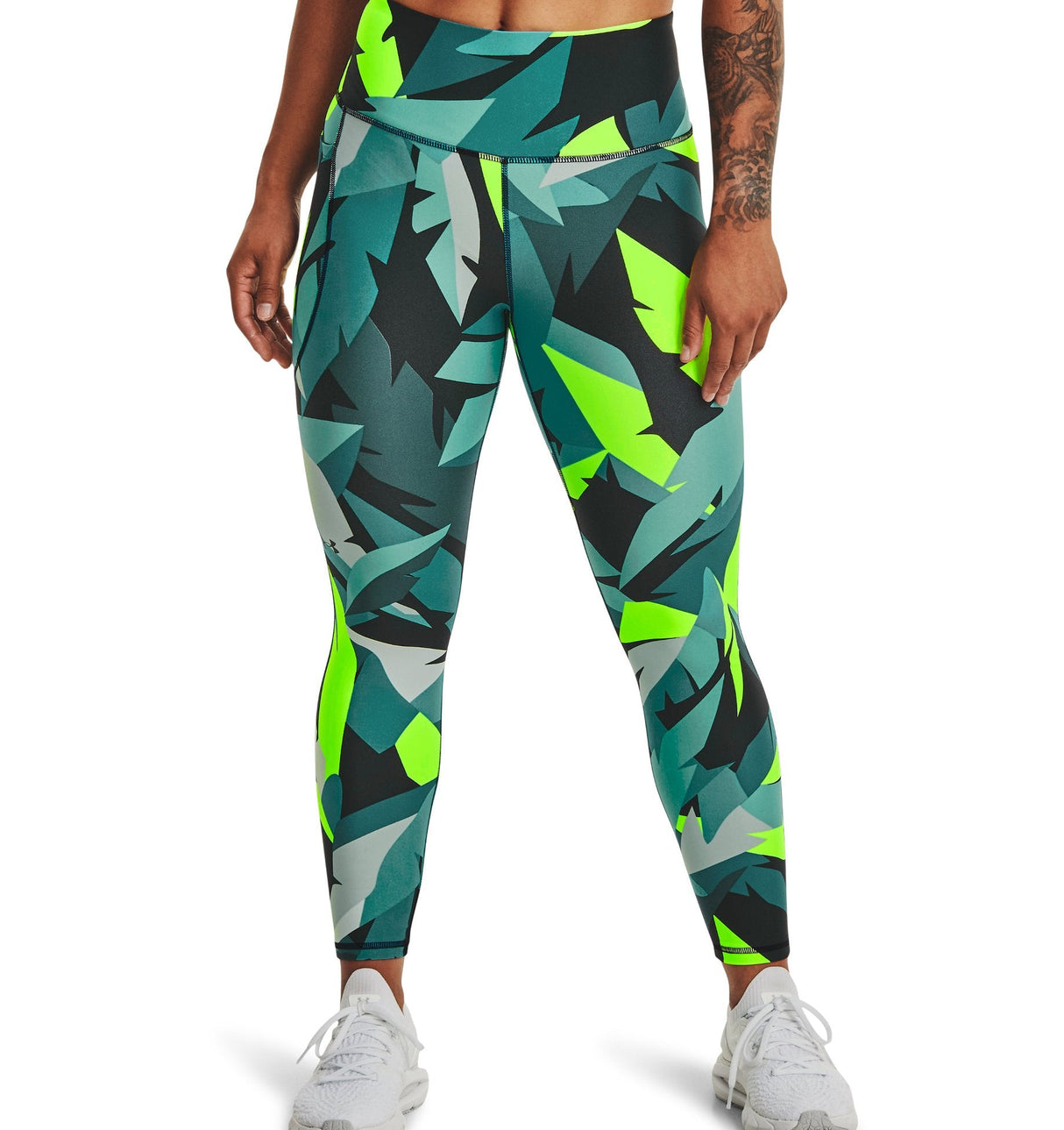 Under Armour Womens HeatGear No-Slip Waistband Printed Ankle Leggings - Sweat Wicking