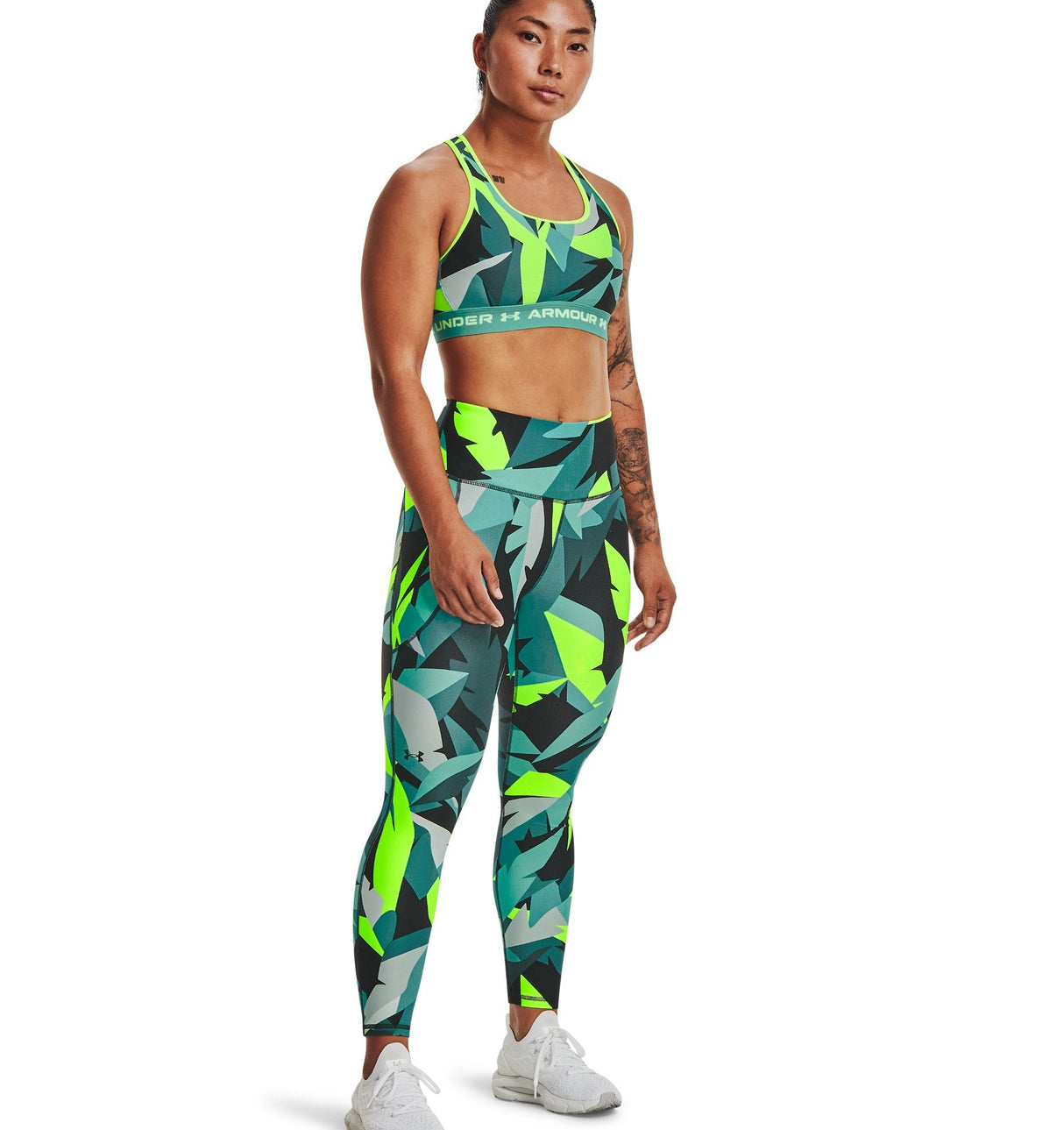 Under Armour Womens HeatGear No-Slip Waistband Printed Ankle Leggings - Sweat Wicking