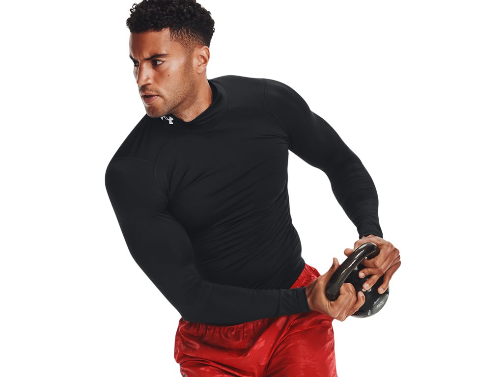 Under Armour Mens HeatGear Mock Long Sleeve Baselayer - Sweat Wicking