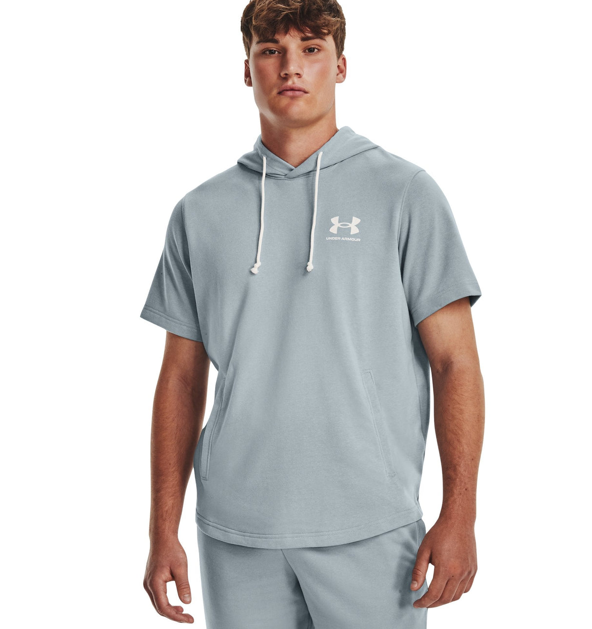 Under Armour Mens UA Rival Terry Short Sleeve Hoodie - Lightweight French Terry Material
