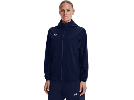 Under Armour Womens Squad 3.0 Warm-Up Full-Zip Jacket - Water Resistant