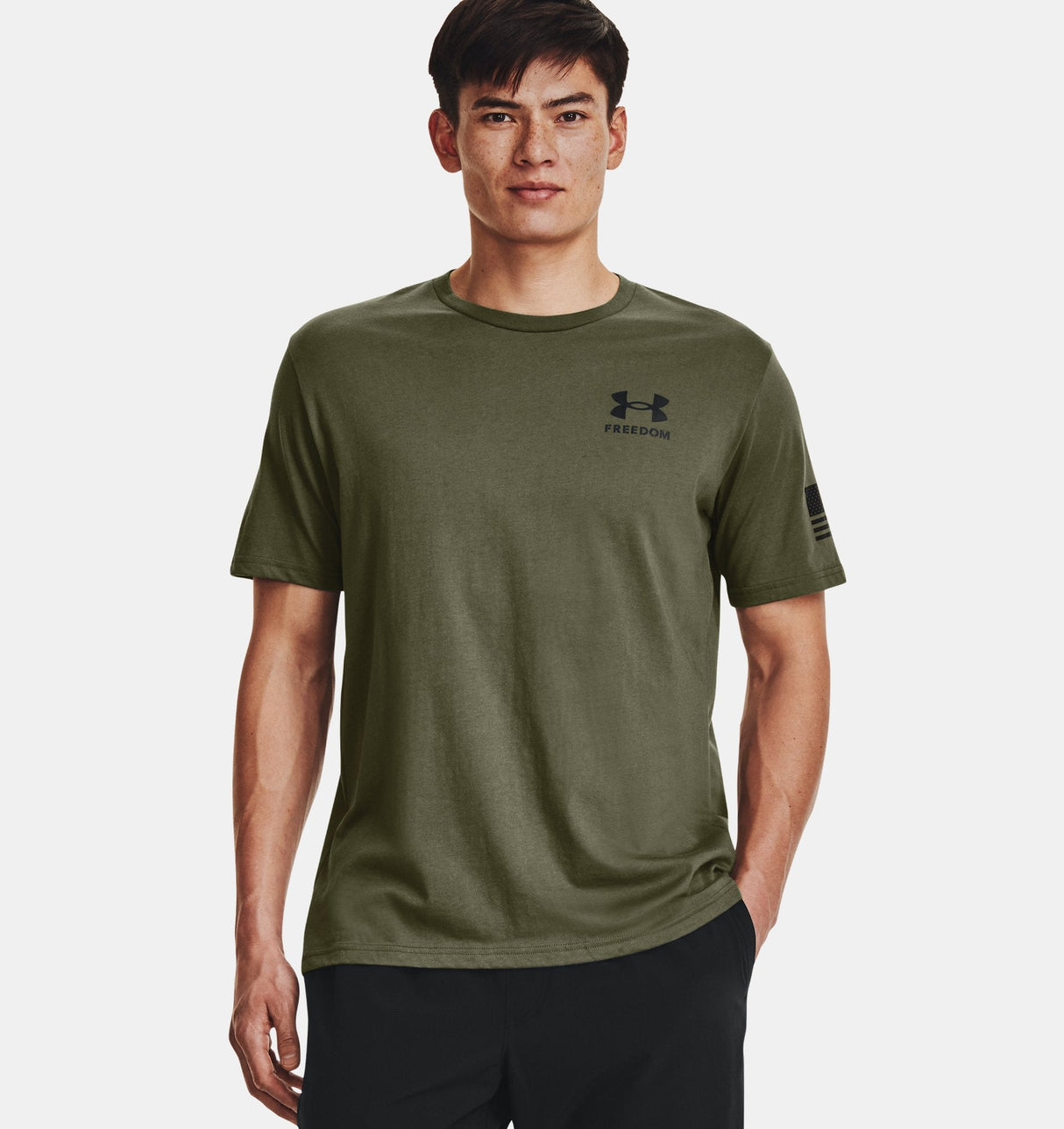 Under Armour Mens Freedom Flag T-Shirt - Quick-Drying Cotton Blend