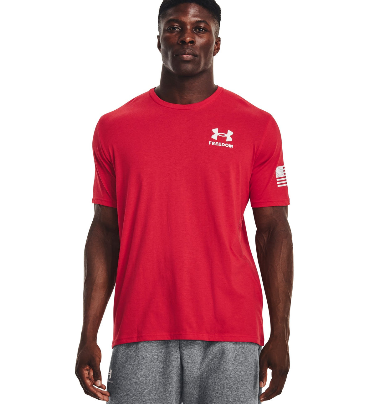 Under Armour Mens Freedom Flag T-Shirt - Quick-Drying Cotton Blend