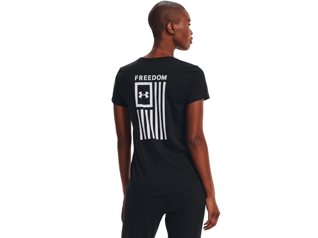 Under Armour Womens Freedom Flag Graphic T-Shirt - Quick-Drying Cotton Blend