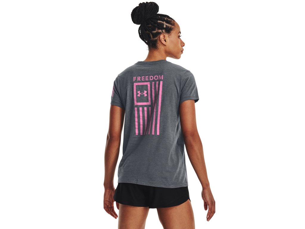 Under Armour Womens Freedom Flag Graphic T-Shirt - Quick-Drying Cotton Blend