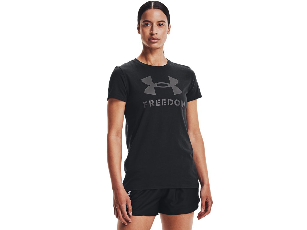 Under Armour Womens UA Freedom Logo T-Shirt - Quick-Drying Cotton Blend