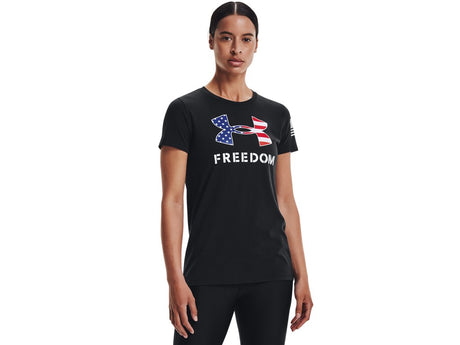 Under Armour Womens UA Freedom Logo T-Shirt - Quick-Drying Cotton Blend