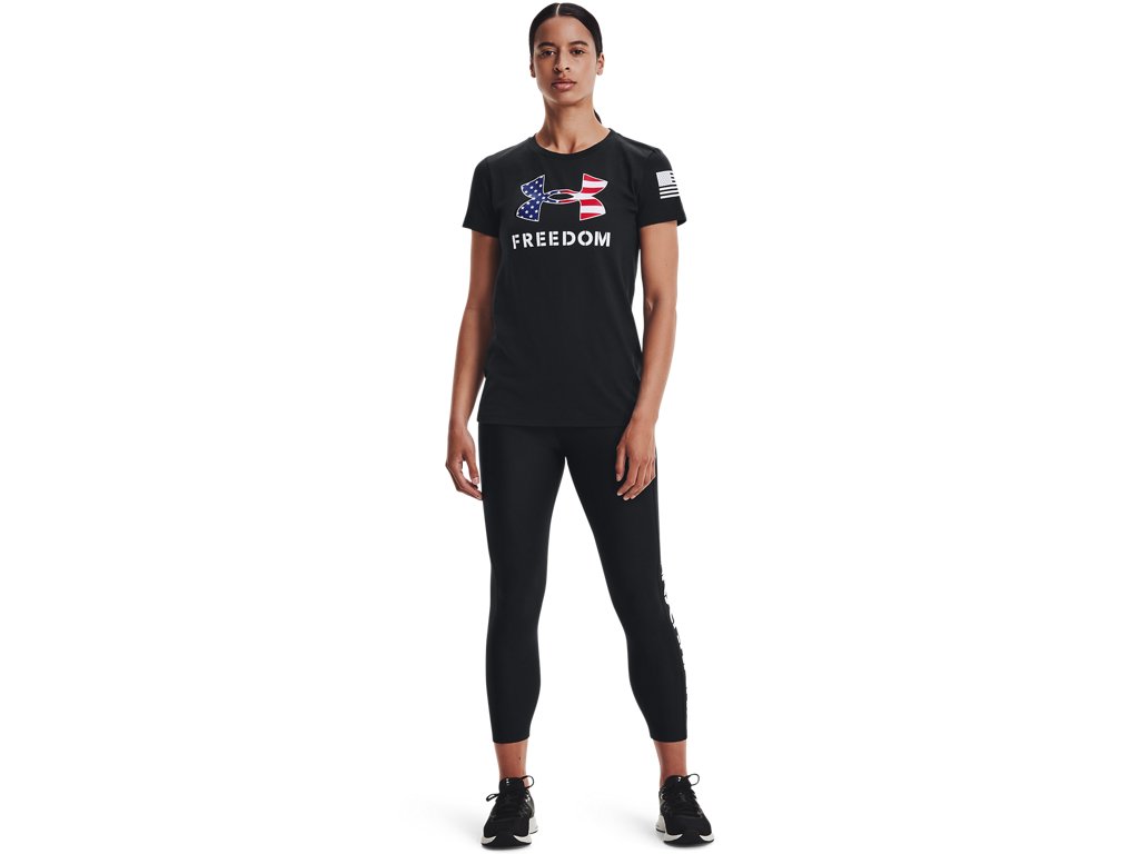 Under Armour Womens UA Freedom Logo T-Shirt - Quick-Drying Cotton Blend