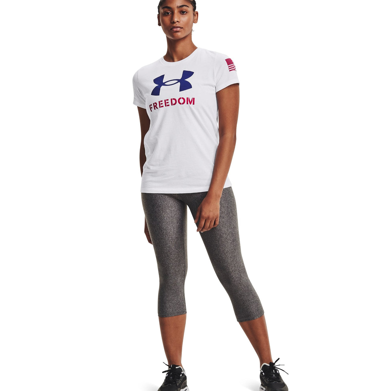 Under Armour Womens UA Freedom Logo T-Shirt - Quick-Drying Cotton Blend