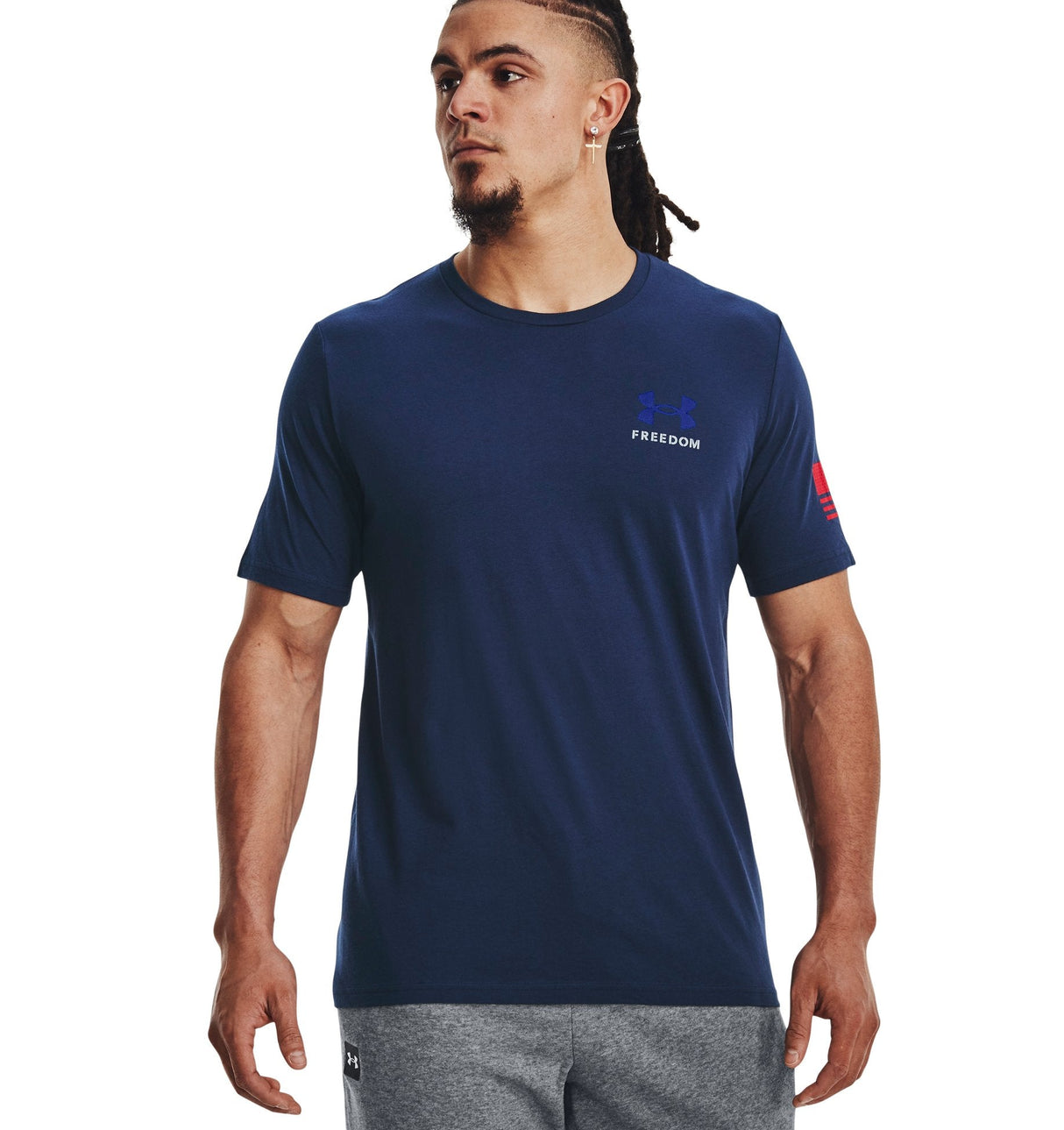 Under Armour Mens UA Freedom Banner T-Shirt - Quick-Drying Cotton Blend