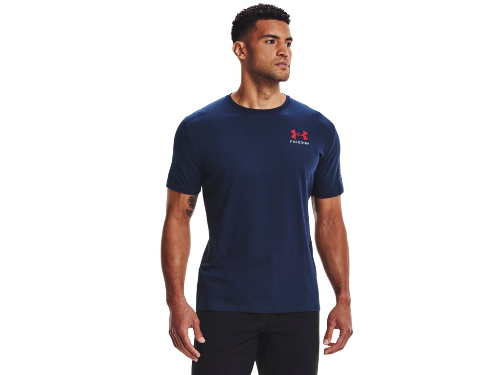 Under Armour Mens UA Freedom Banner T-Shirt - Quick-Drying Cotton Blend