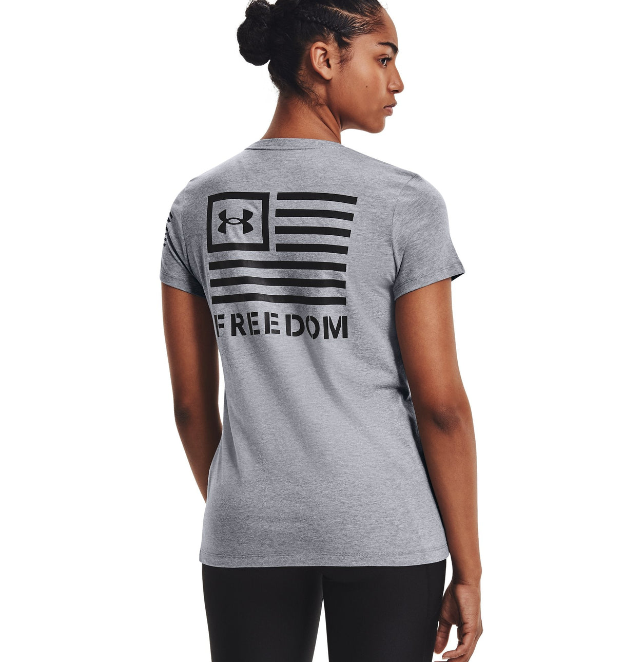 Under Armour Womens Freedom Banner T-Shirt - Quick-Drying Cotton Blend