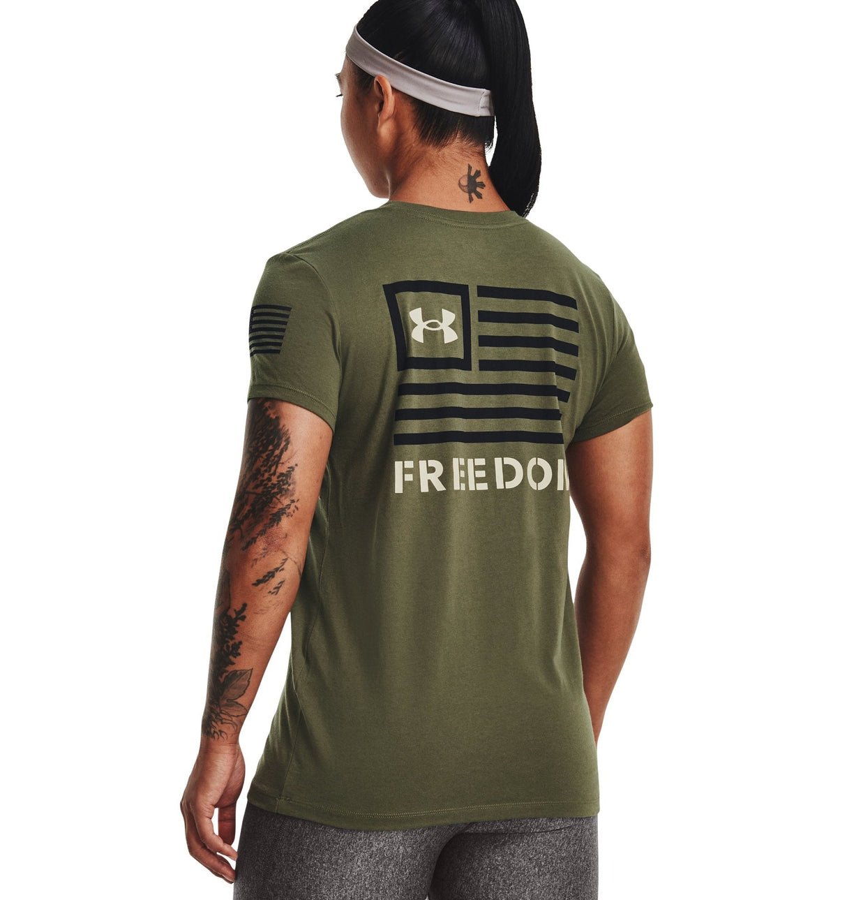 Under Armour Womens Freedom Banner T-Shirt - Quick-Drying Cotton Blend