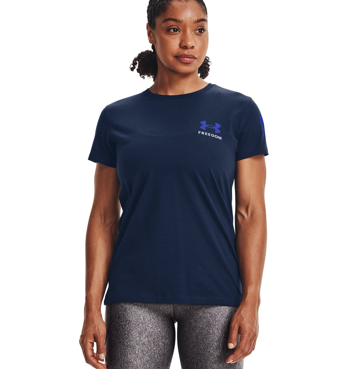 Under Armour Womens Freedom Banner T-Shirt - Quick-Drying Cotton Blend