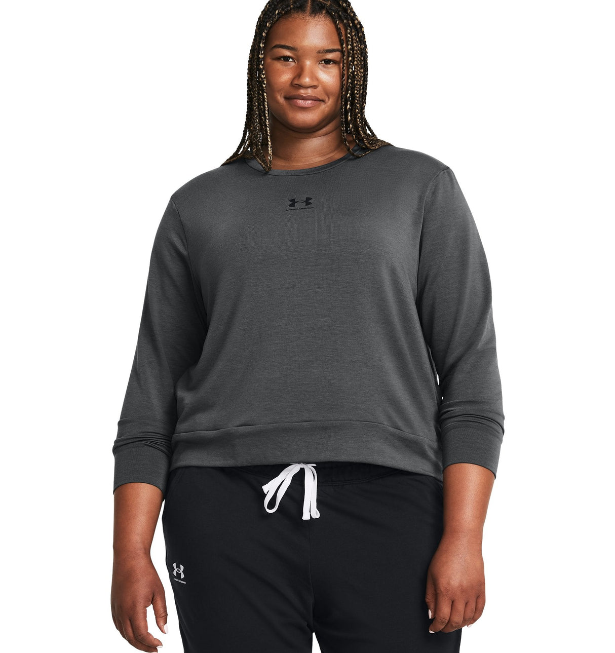 Under Armour Womens Rival Terry Long Sleeve Crew - Sweat Wicking