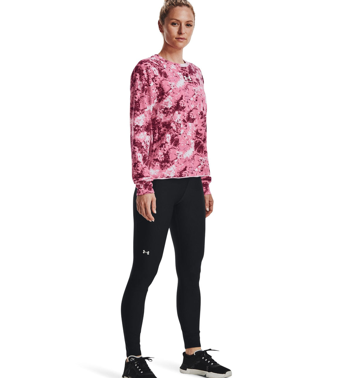 Under Armour Womens Rival Terry Printed Crew - Sweat Wicking