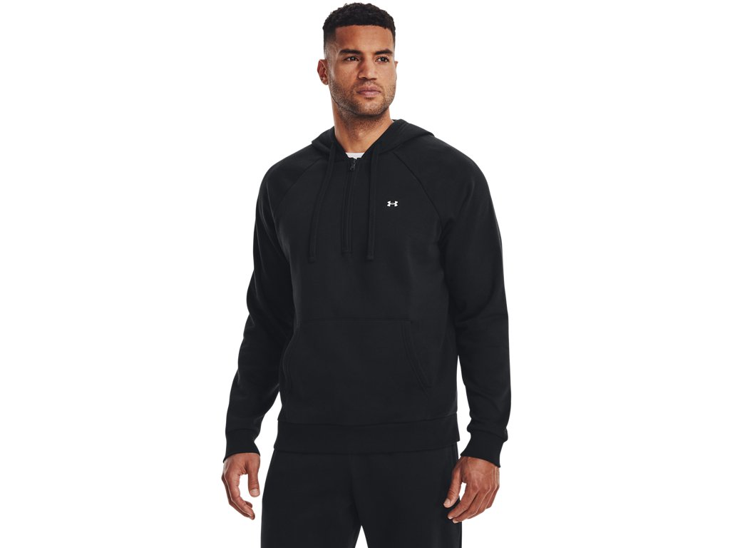 Under Armour Mens Rival Fleece Half Zip Hoodie - Ultra-Soft Cotton Blend