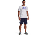 Under Armour Mens Wordmark Baseball Short Sleeve T-Shirt - Quick-Drying Cotton Blend