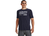 Under Armour Mens Wordmark Baseball Short Sleeve T-Shirt - Quick-Drying Cotton Blend