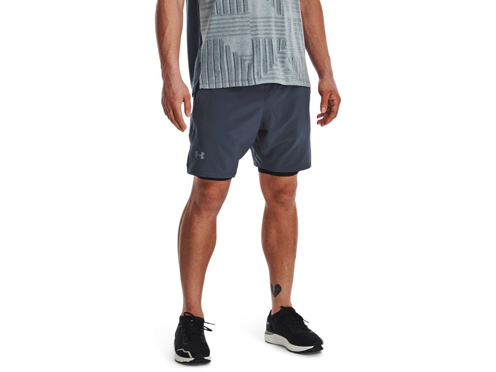Under Armour Mens UA Launch Elite 2-in-1 7'' Shorts - Built-in Iso-Chill Mesh Compression Shorts
