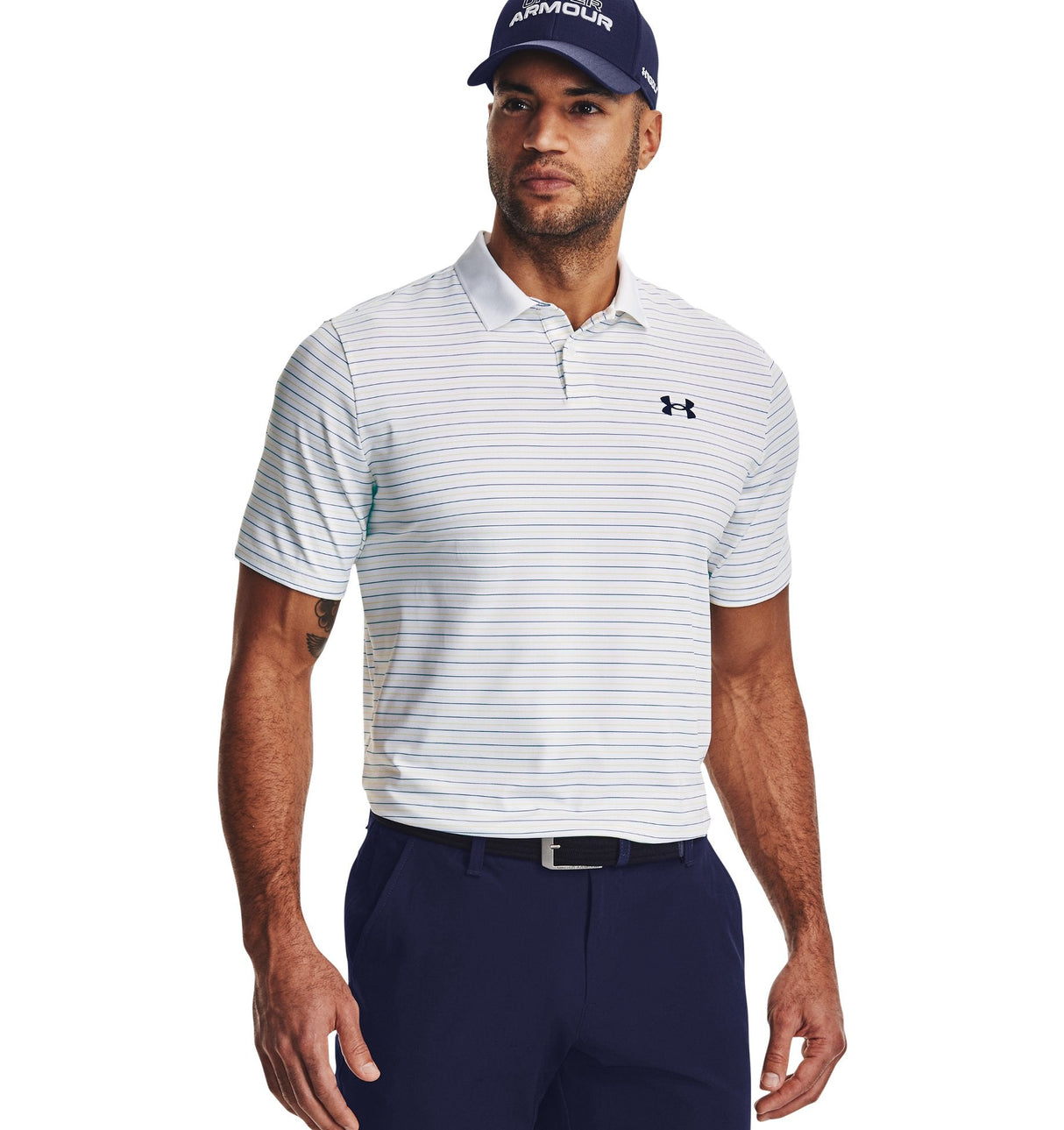 Under Armour Mens UA Matchplay Stripe Polo - Enhanced Breathability