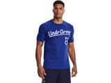 Under Armour Mens UA Baseball Script Short Sleeve T-Shirt - Quick-Drying Cotton Blend