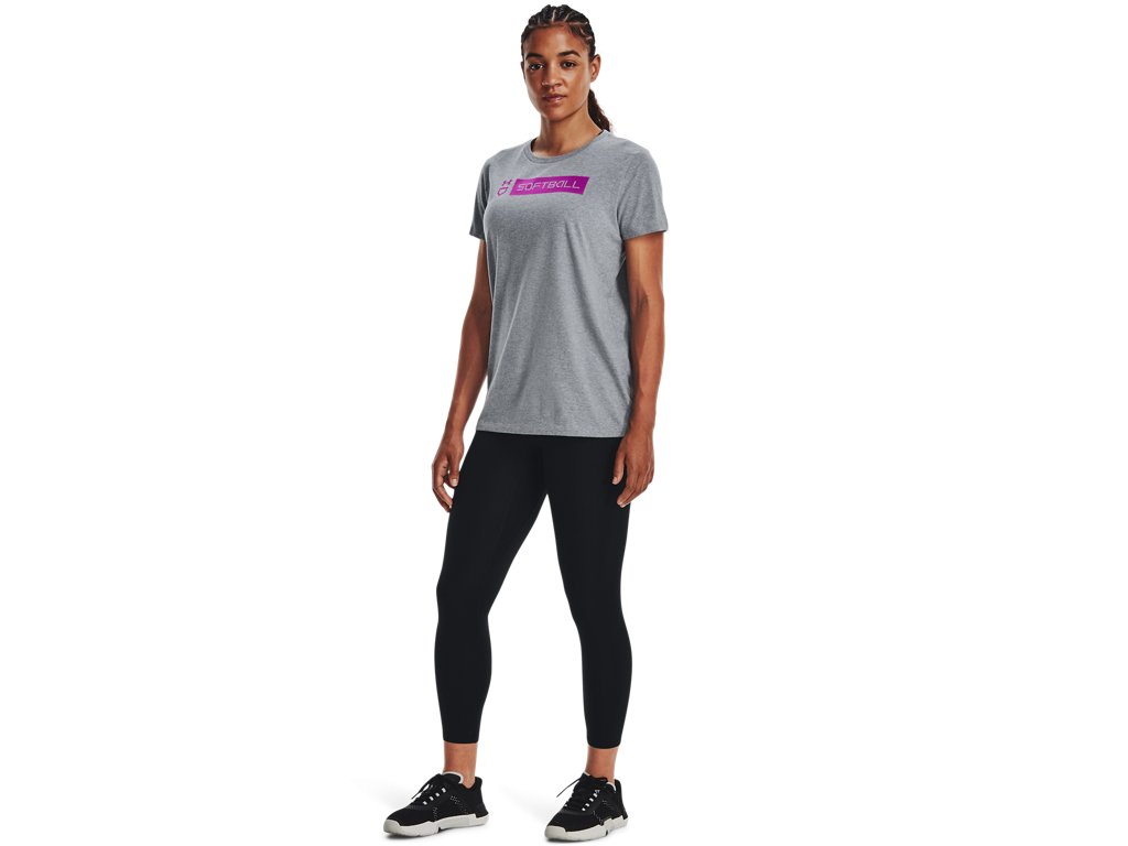 Under Armour Womens Softball Bar Short Sleeve T-Shirt - Quick-drying Cotton Blend