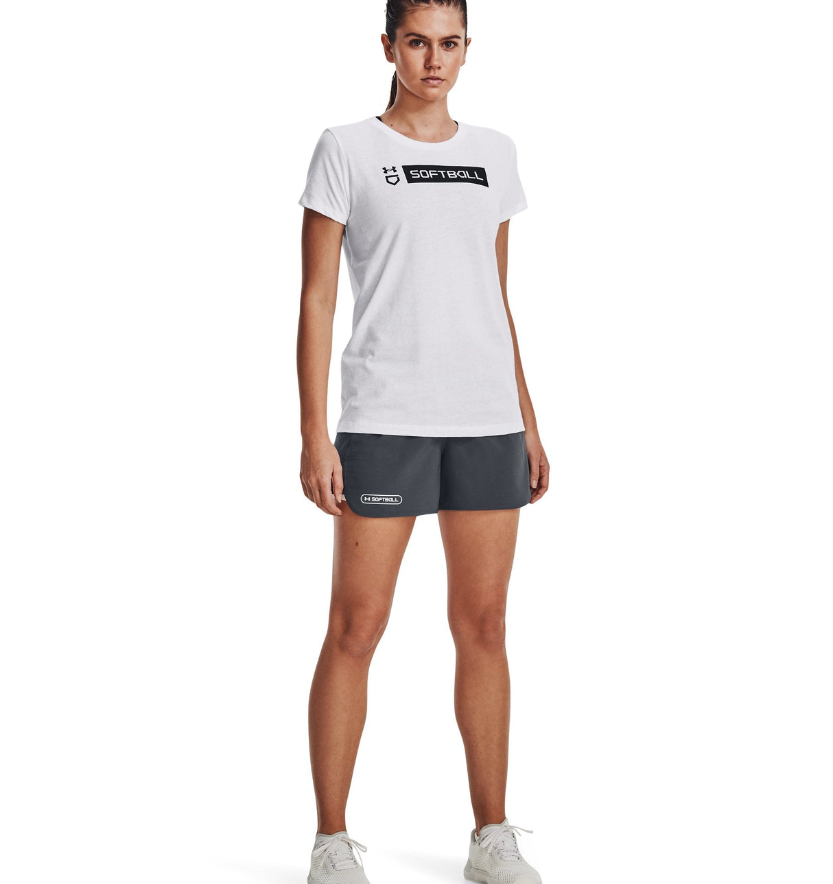 Under Armour Womens Softball Bar Short Sleeve T-Shirt - Quick-drying Cotton Blend