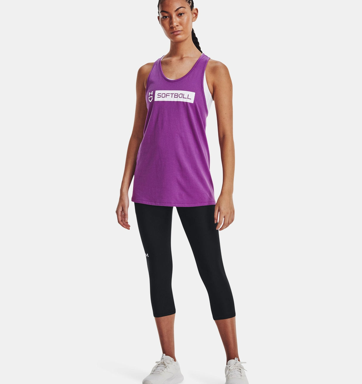 Under Armour Womens Softball Wordmark Bar Tank Top - Quick-Drying Cotton Blend