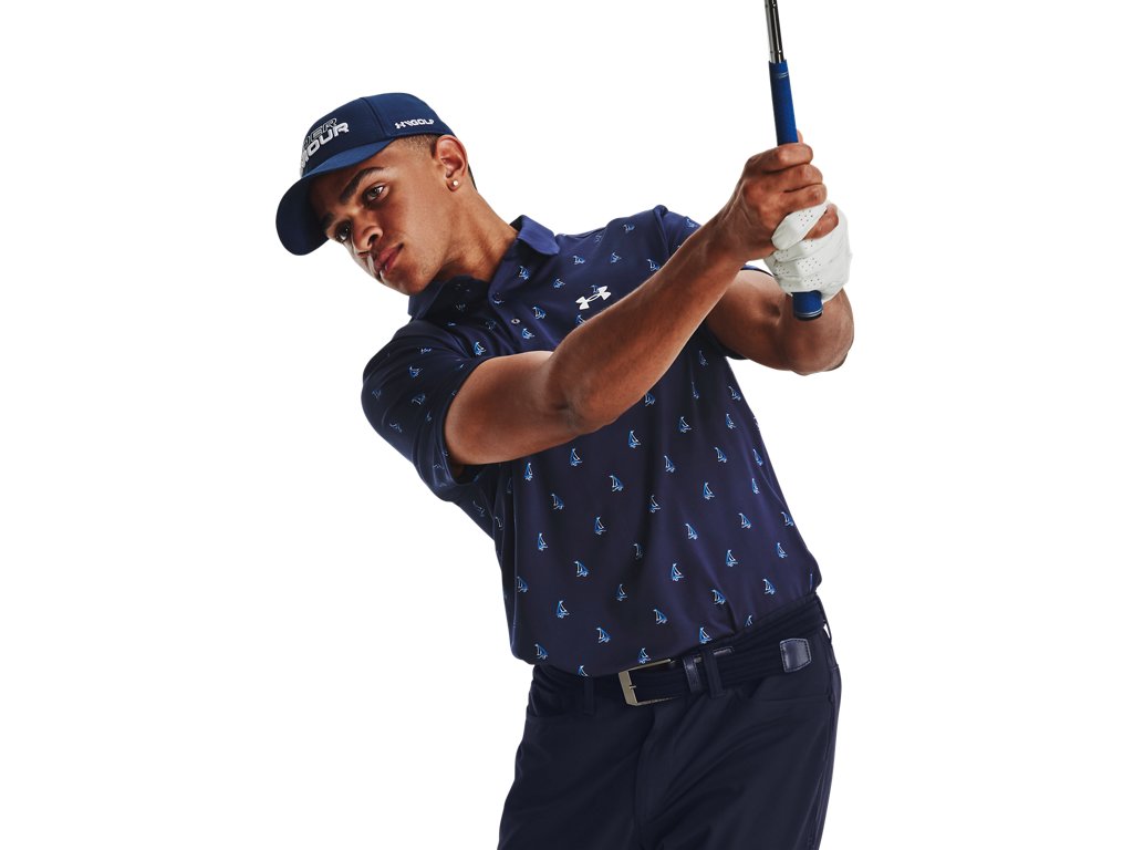 Under Armour Men's UA Playoff 3.0 Printed Polo Apparel - Breathable and Stretchy