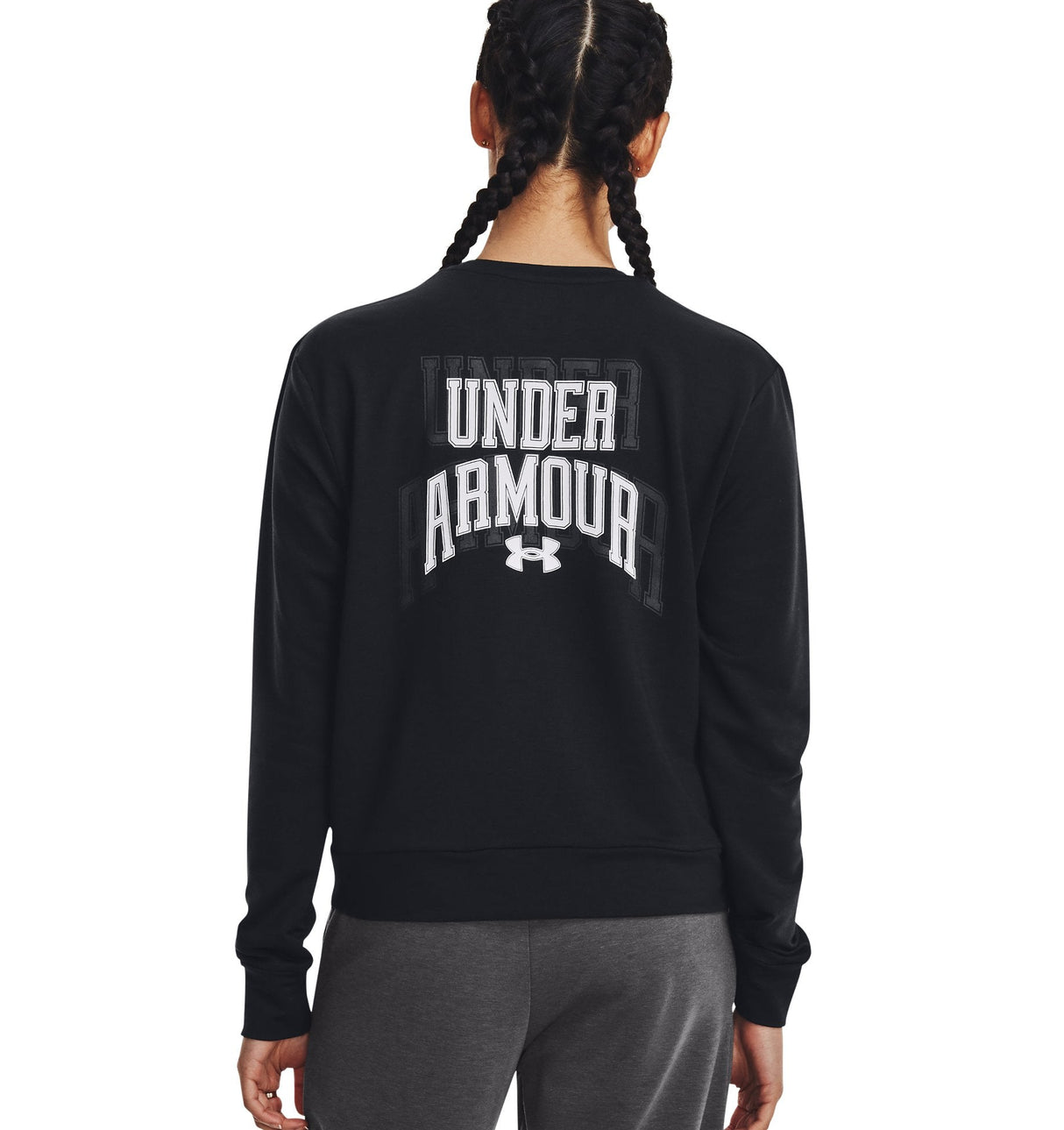 Under Armour Womens Rival Terry Graphic Crew - Super-Soft and Lightweight